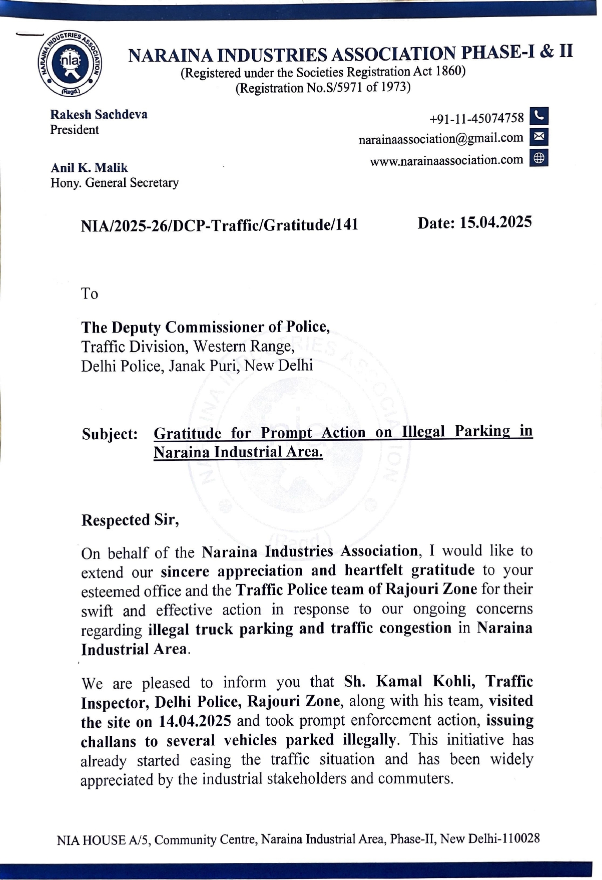 DCP-Traffic-Gratitude-Enforcement Drive-15.05.2025