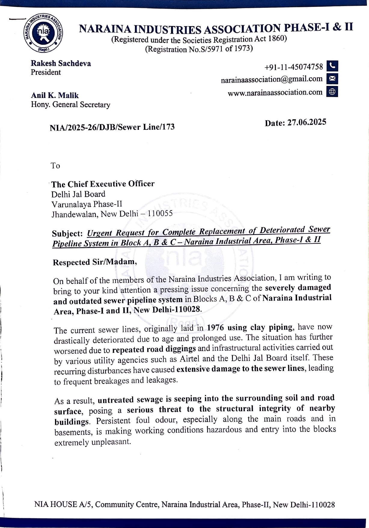 DJB-Replacement of Deteriorated Sewer Pipeline System-30.06.2025