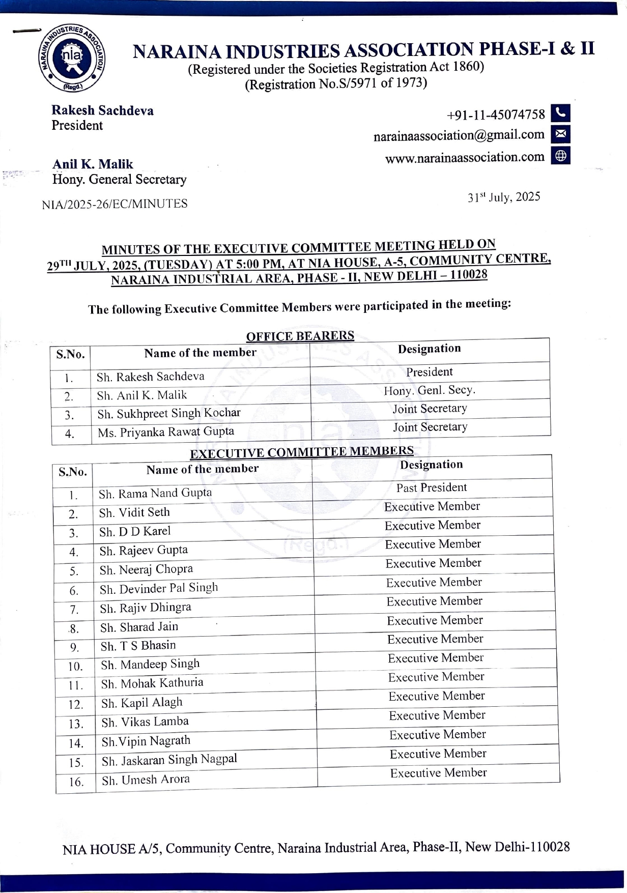 Record of Minutes-29.07.2025