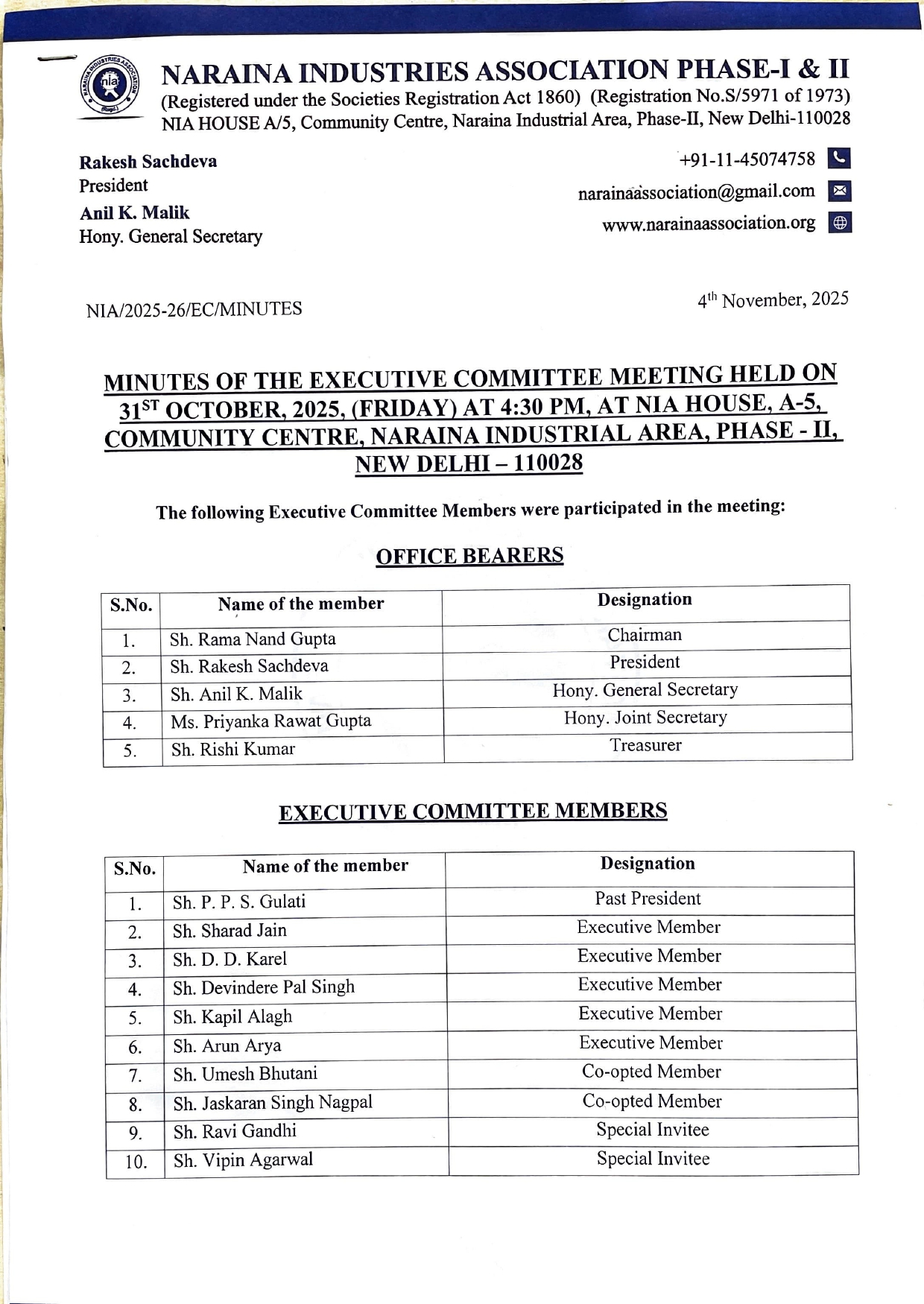 Record of Minutes-31.10.2025