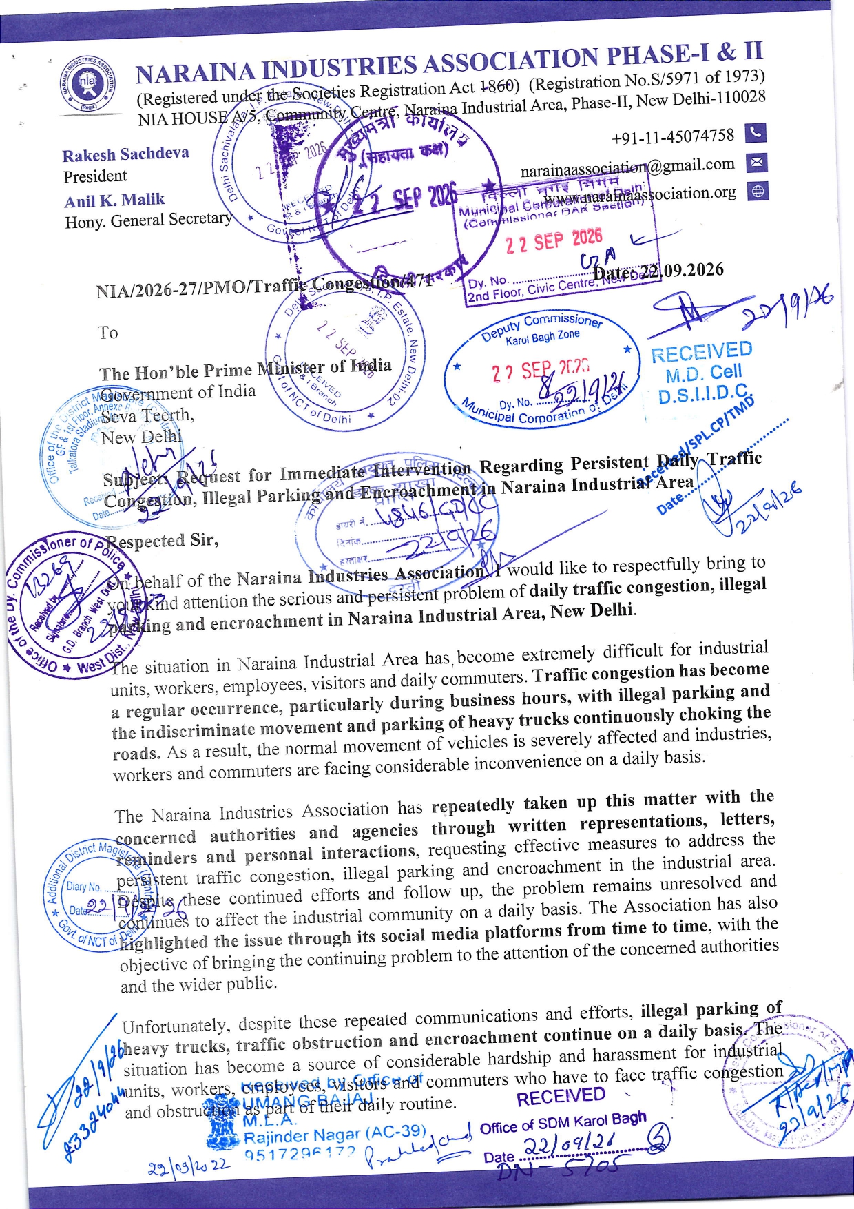 PMO & Concerned Departments-Illegal Parking & Encroachment-22.09.2026